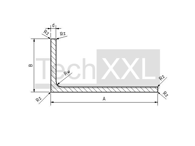 Winkelprofil 100x50x5 Rw/Rz0,6 wie HH300WP81